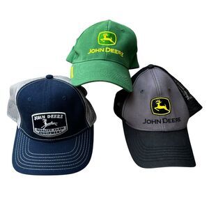 John Deere Green and Yellow Logo Snapback Adjustable Adult Baseball Hat Cap Lot